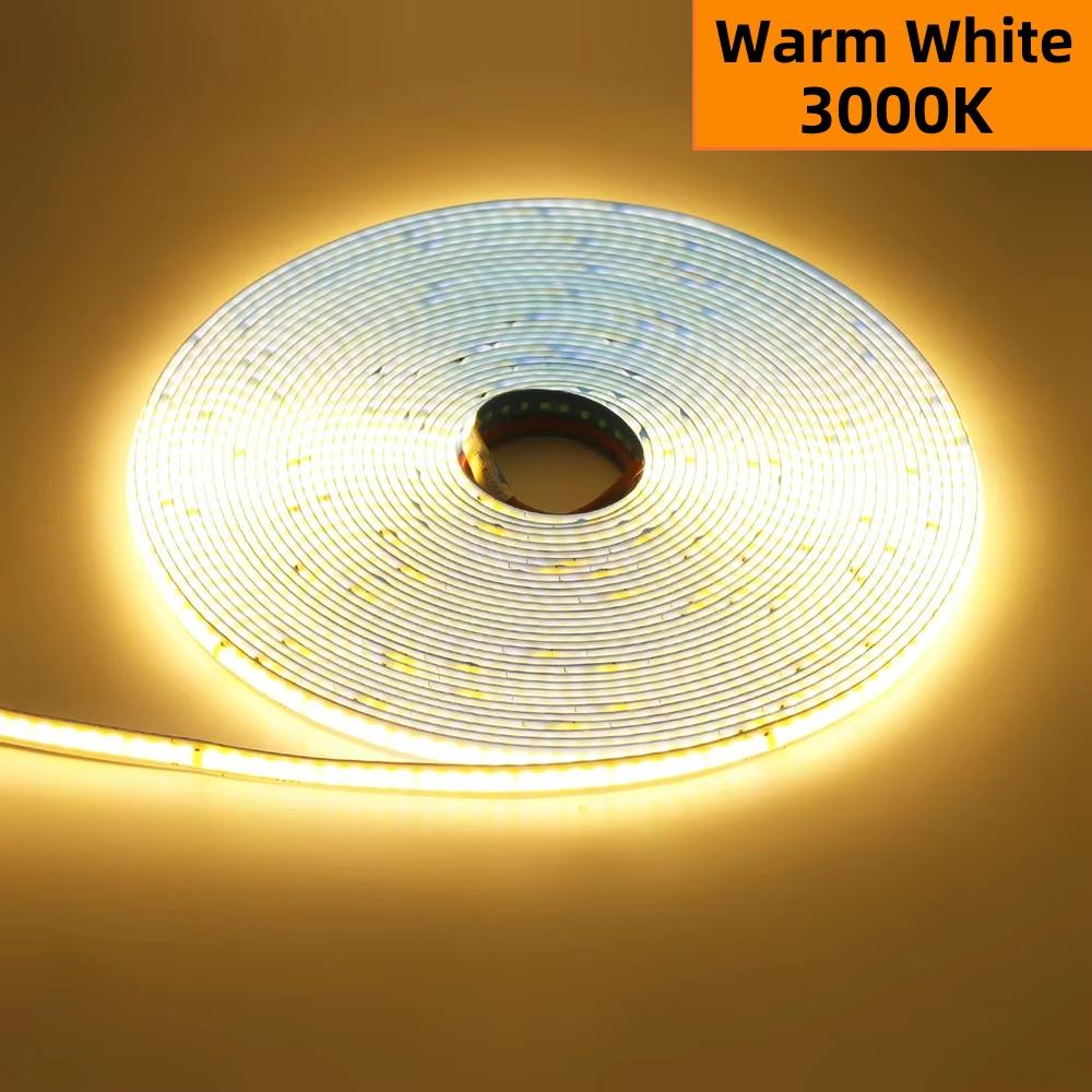 Dimmable COB LED Strip Light 24V 12V 8mm 320 LEDs M Flexible Tape 3000K 4000K 6000K For Bedroom Decoration 1M 5M