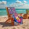 1PC Custom Name Music Guitar Festival Beach Towel Highly Absorbent And Sand-Resistant Towel for Swimming, Pool, Yoga, And Travel Lightweight