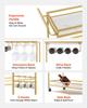 Bar Cart, 3 Tiers Home Kitchen Serving Carts, Modern Rolling Utility Station on Wheels, Mobile Drink Beverage Trolley with Wooden Shelf, Wine Rack,