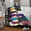 1Pc Colorful Anime Characters Flannel Blanket, Soft And Comfortable, Casual Warm, Camping Travel, Christmas, Halloween Xmas Gift S1697