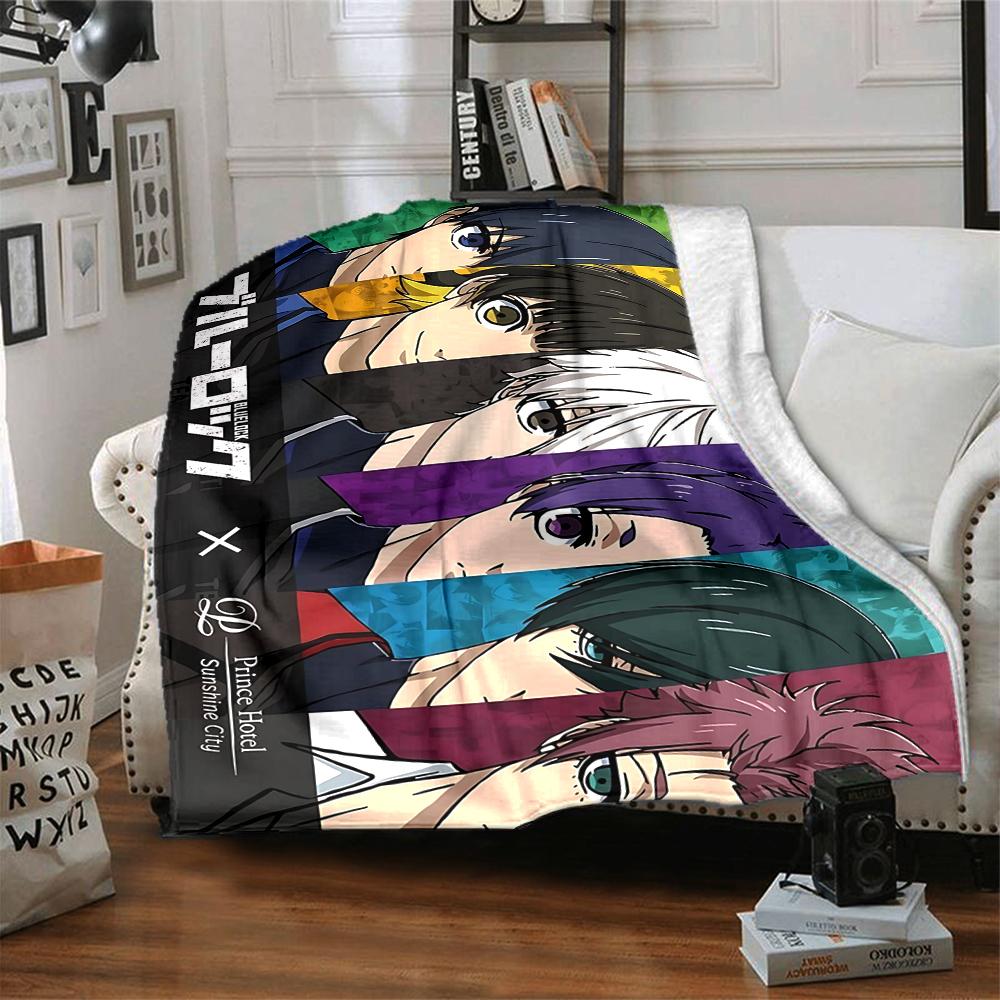 1Pc Colorful Anime Characters Flannel Blanket, Soft And Comfortable, Casual Warm, Camping Travel, Christmas, Halloween Xmas Gift S1697