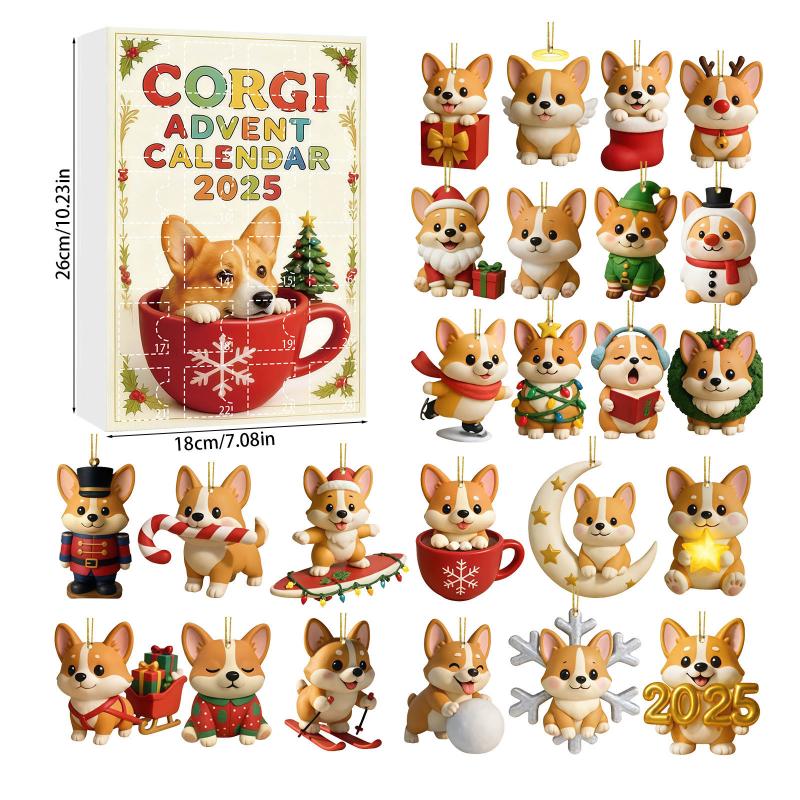 24 Days Christmas Countdown Calendar With Cute 2D Pet Ornaments Xmas Tree Decoration  Year Advent Calendar Surprise Blind Box