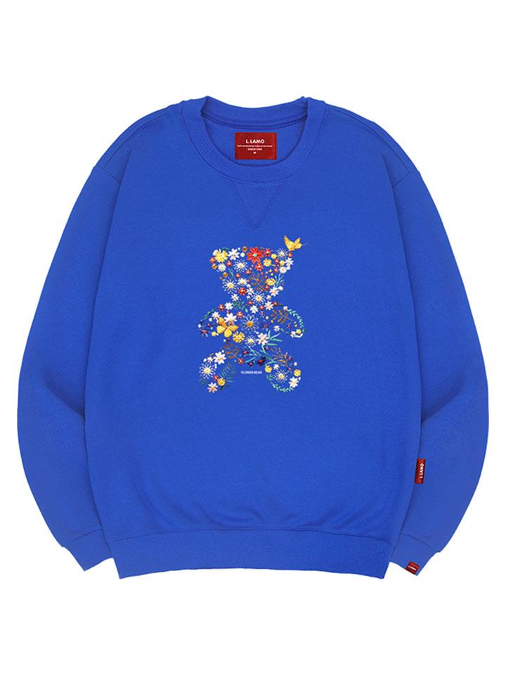 Ellamo Flower Bear Sweatshirt Unisex Big Size S~4Xl (Type B)