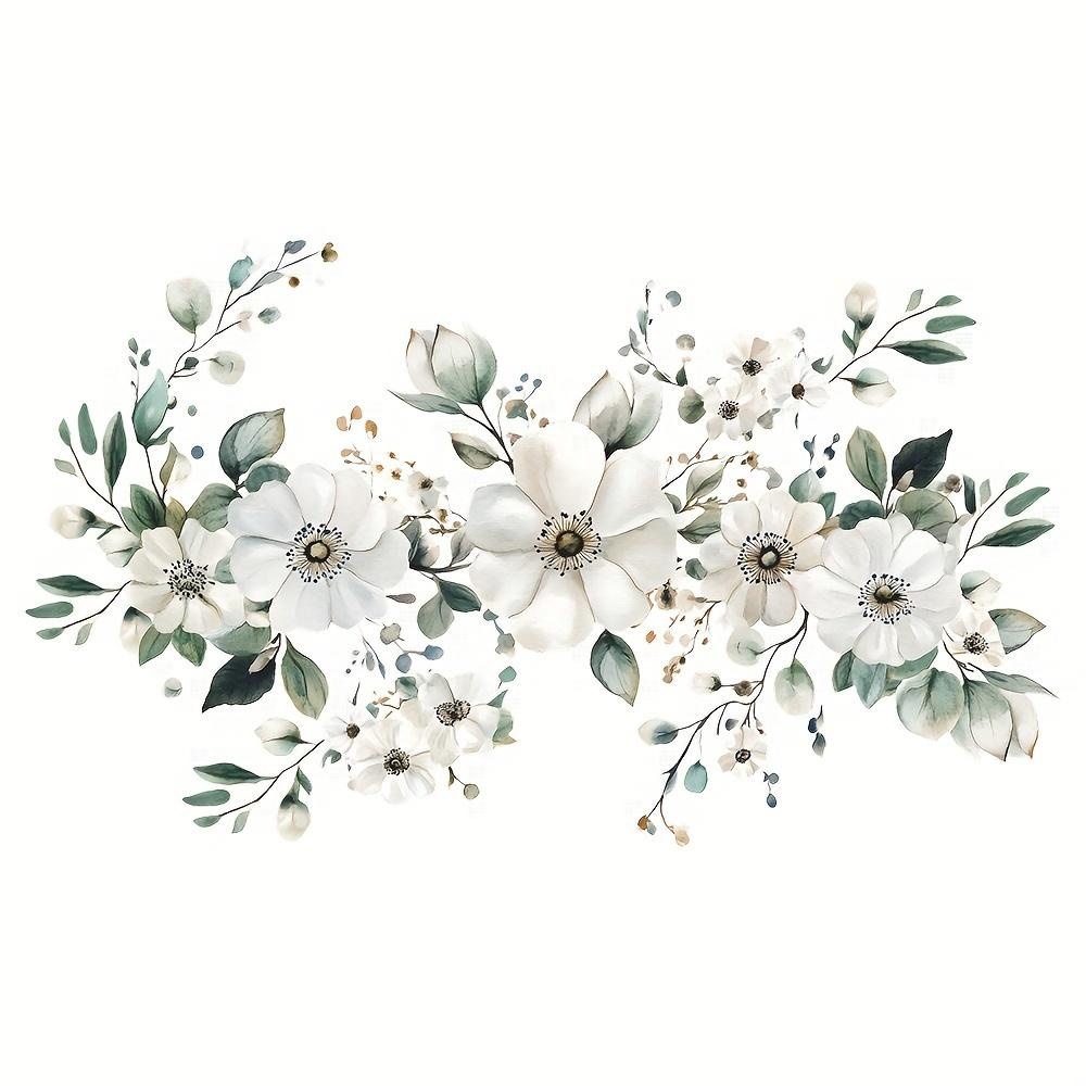 Fresh Jasmine Wall Decal for Bedroom, Living Room, Bathroom, and Kitchen - Removable Floral Sticker