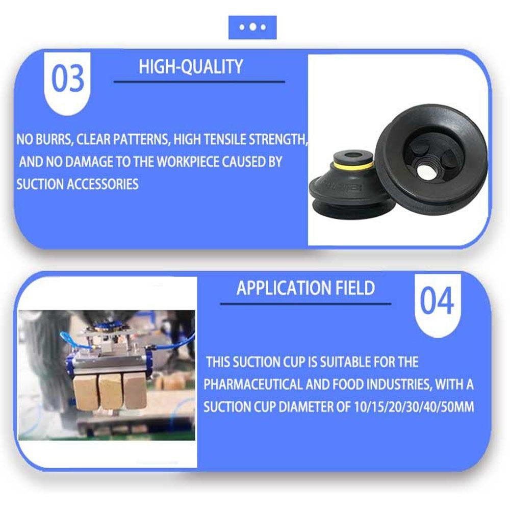 1Pcs PIAB Style Vacuum Suction Cup Bellows Suction Cup  for Injection Molding Machine Manipulator