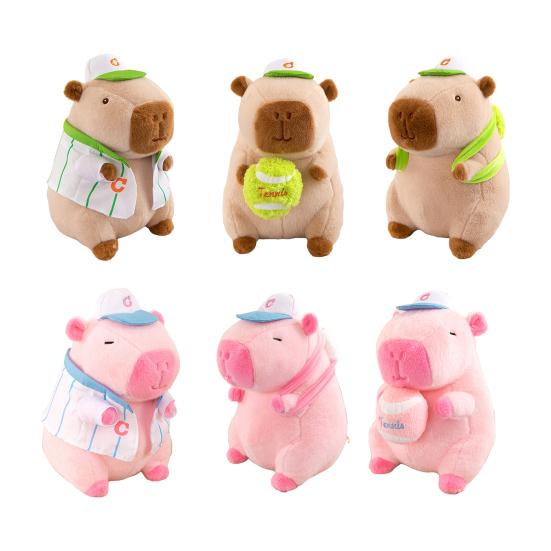 Baseball Tennis Capybara Plush Toy Animal Plushie Stuffed Comfort Doll Pillow