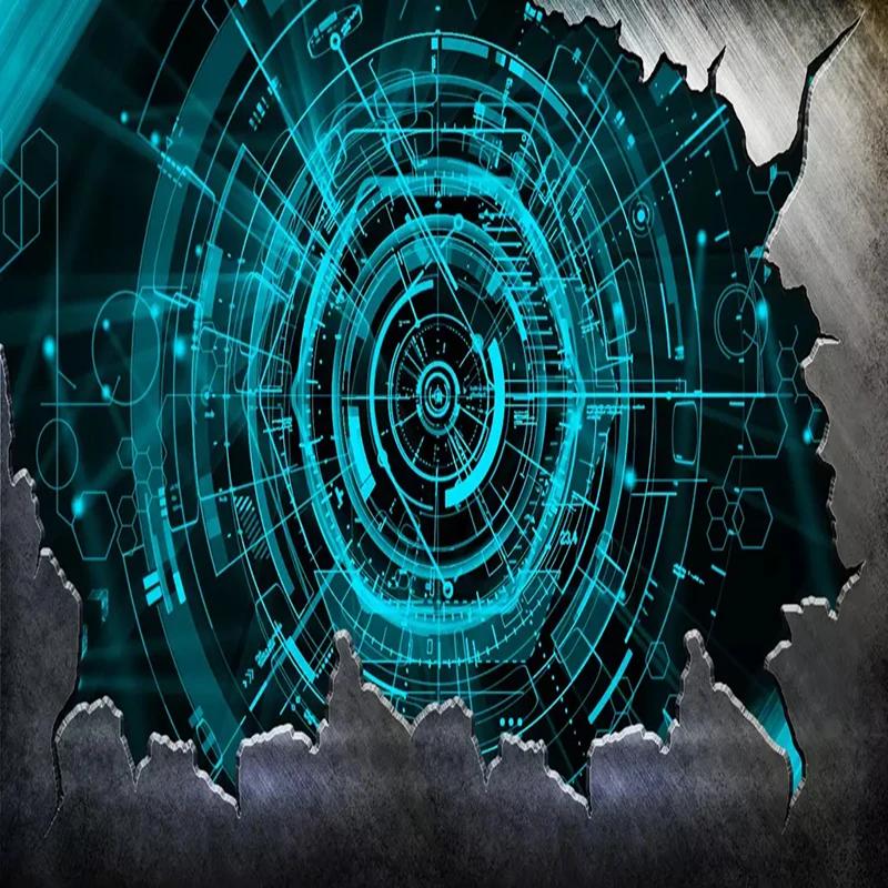 Photo Wallpaper Modern 3D Steel Technology Bar Restaurant Background Wall Murals Abstract Art Wall Paper