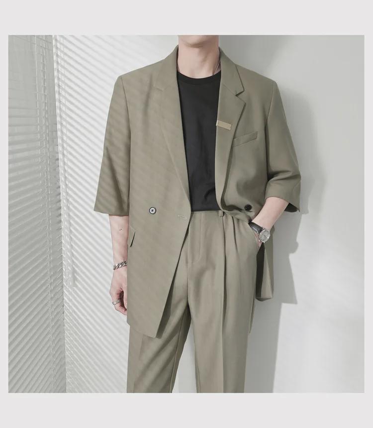 Men's Korean Style Light Casual Short-Sleeved Spring/Summer Suit