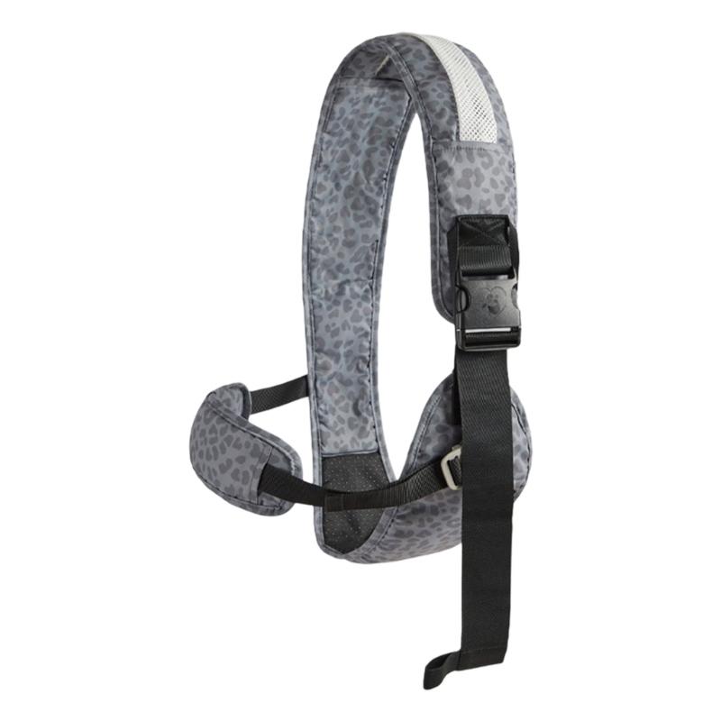 Comfortable Infant Back Support Carrying Strap With Leopard Print Design Breathable Fabric Safety Locks For Daily Use