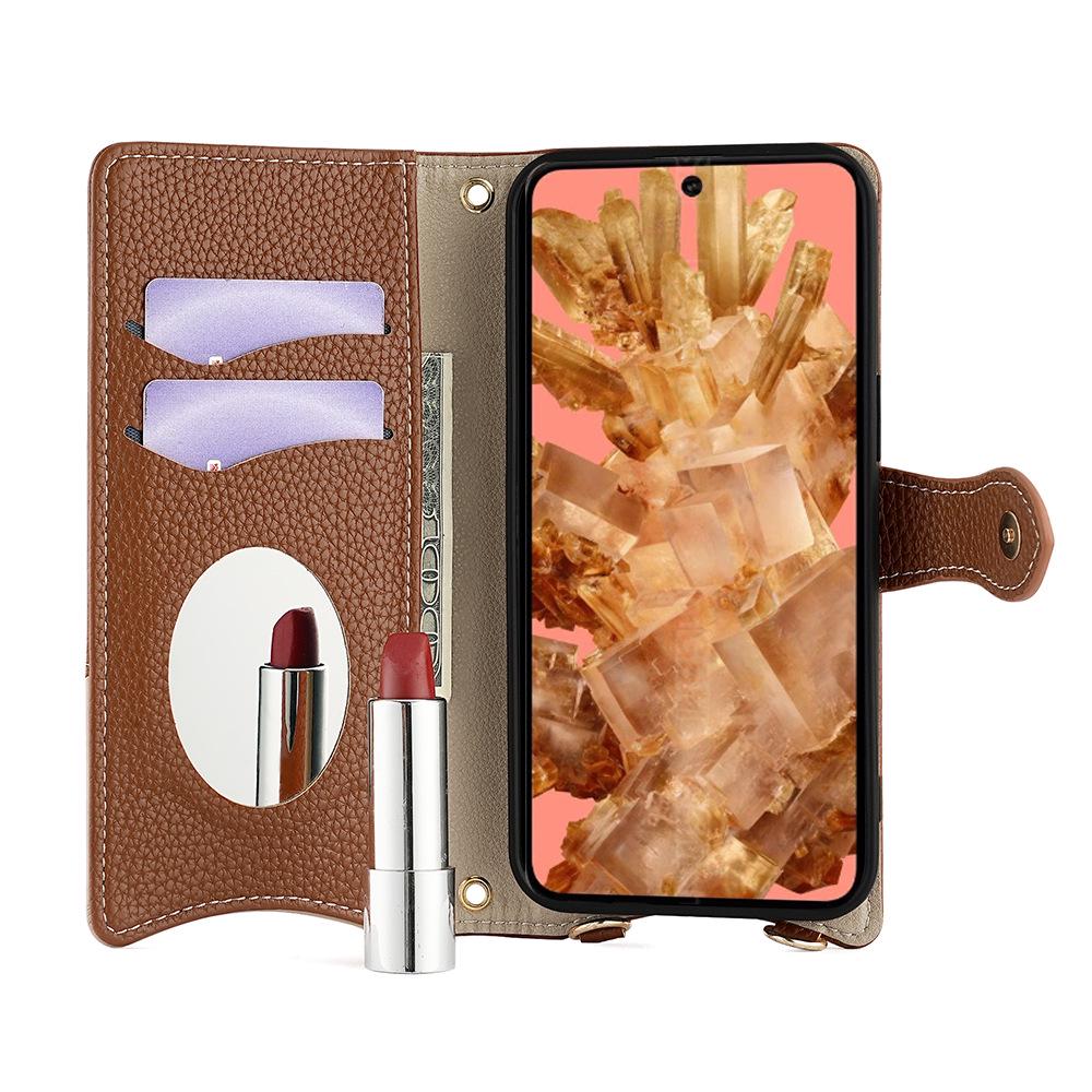 Google Pixel 10a Leather Flip Case: Creative Stand, 6-Buckle Design