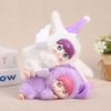 1Pcs Lying Posture Pajama Angel Plush Pendant Cute Fluffy Vinyl Doll Figure Collectible Anti-Lost Furry Doll Key Chain Kids Gift