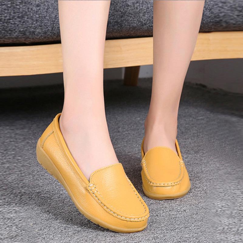 Модне нове взуття 2024 Жіночі туфлі на плоскій підошві Білі жіночі шкіряні туфлі Сліпони Жіноча платформа Зручні лофери Zapatos De Mujer Жіночі