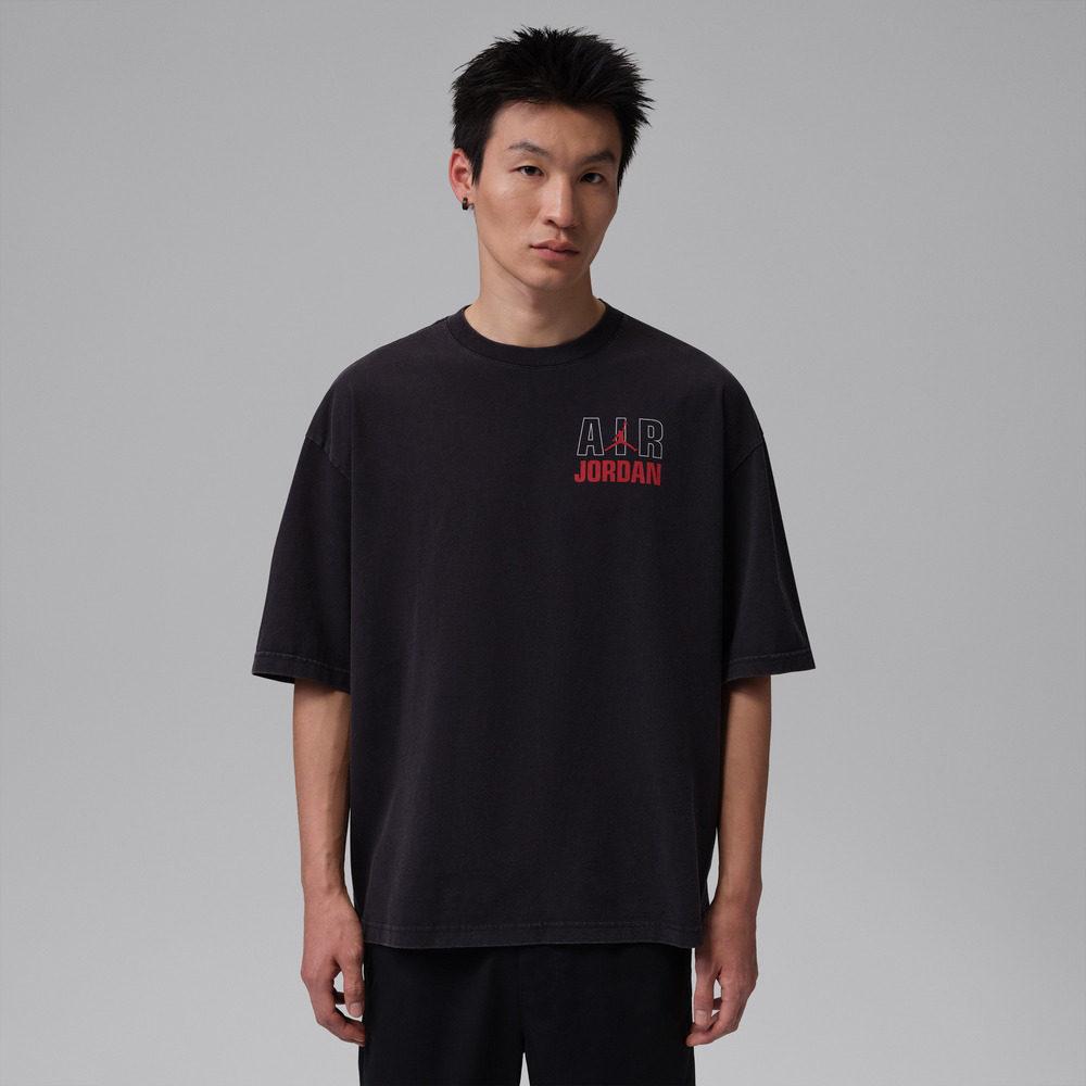Men's Jordan Air T-Shirts Men's Black Crew Neck