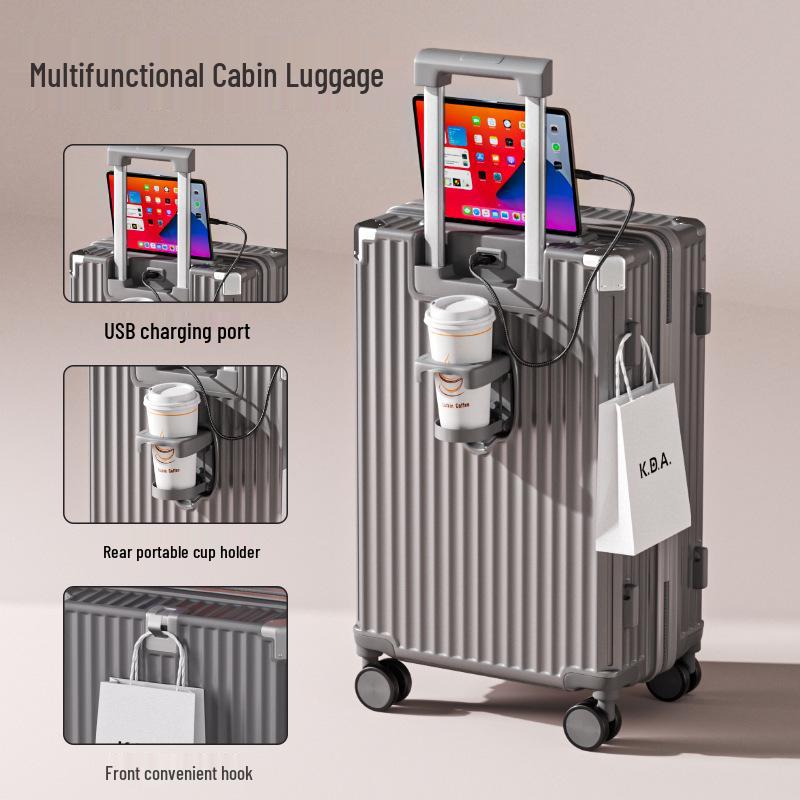 2025 Multifunctional Trolley Suitcase: Durable Japanese Design for Men, Women & Students with Leather Finish & Combo Lock