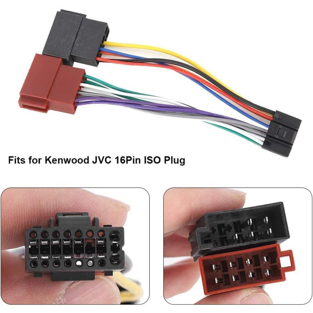 ISO Radio Adapter, 16 Pin ISO Wiring Harness Connector,Car Radio Wiring Harness Adapter Cable,Car Stereo Connector,Impedance Converter Compatible