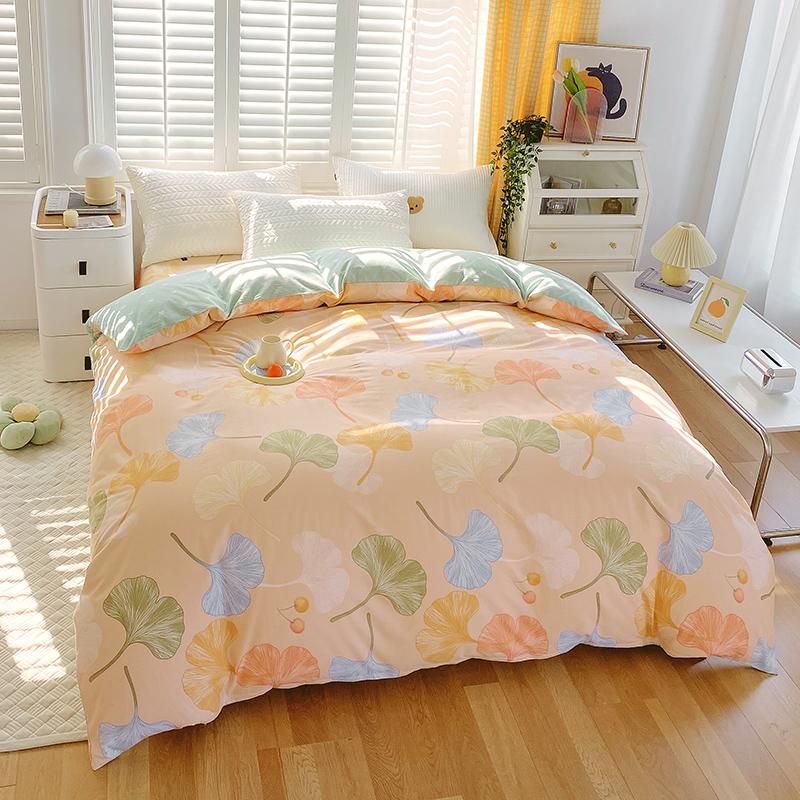 Pure Cotton Jet Printing Duvet Cover 200x230, Floral Plaid Quilt Cover is Comfortable and Breathable, and the Size of Double Bed