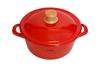Fuji Enamel Double Handled Casserole Beams 20cm Red BMS-20W R