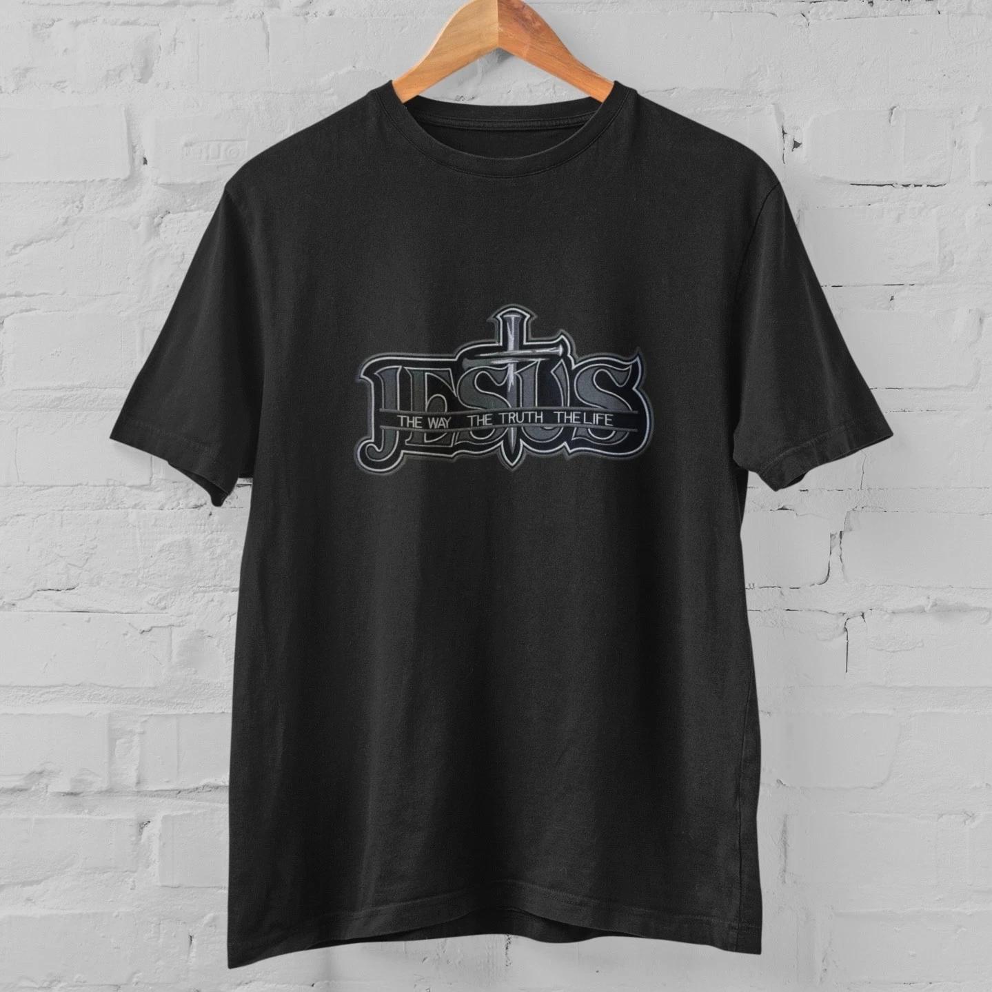 Jesus Cross T Shirt Christian Faith The Way Truth Life Religious Tee Unisex XXL