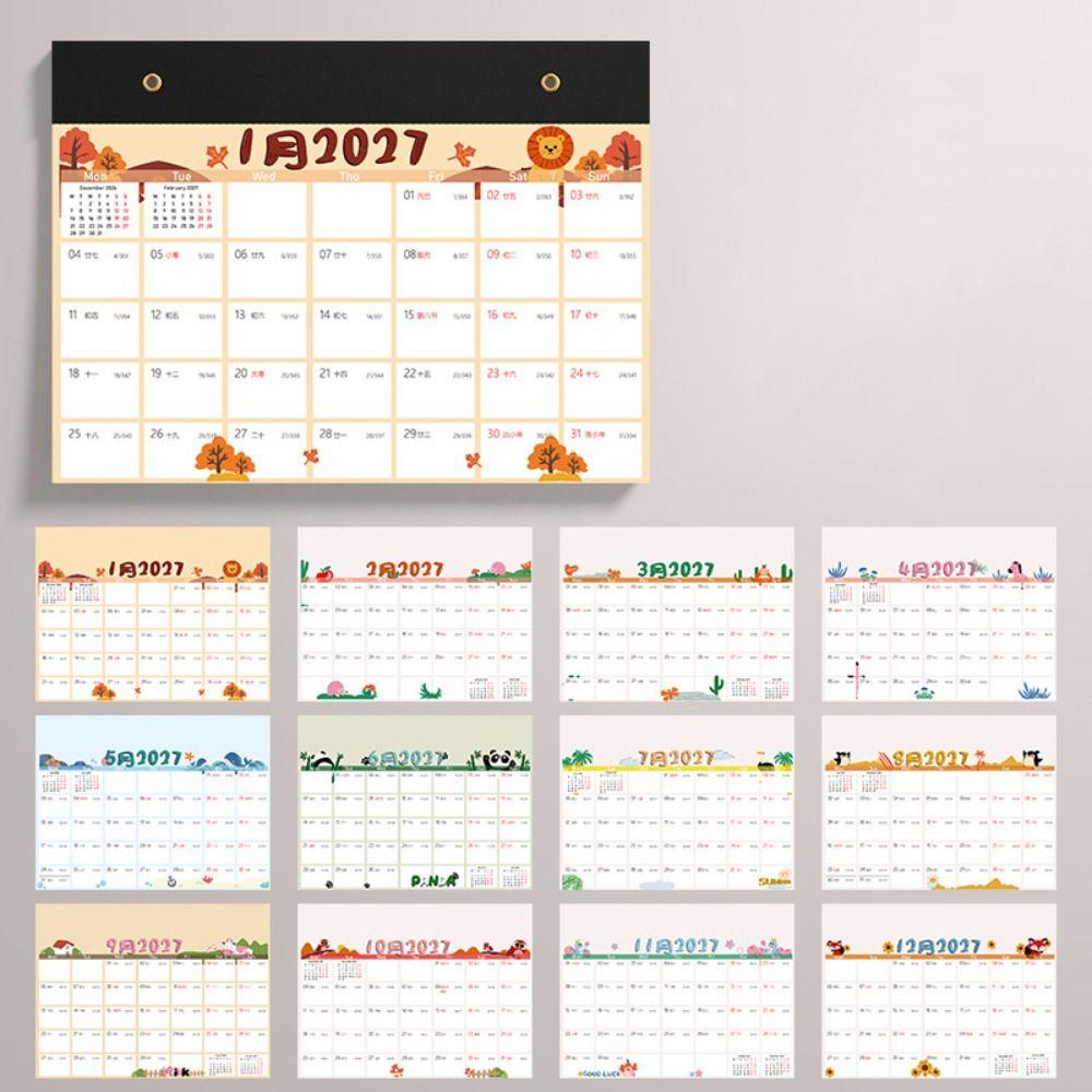 2027 Wall Calendar 12 Months Agenda Planner Practical Monthly Schedule Planner Office Home Use