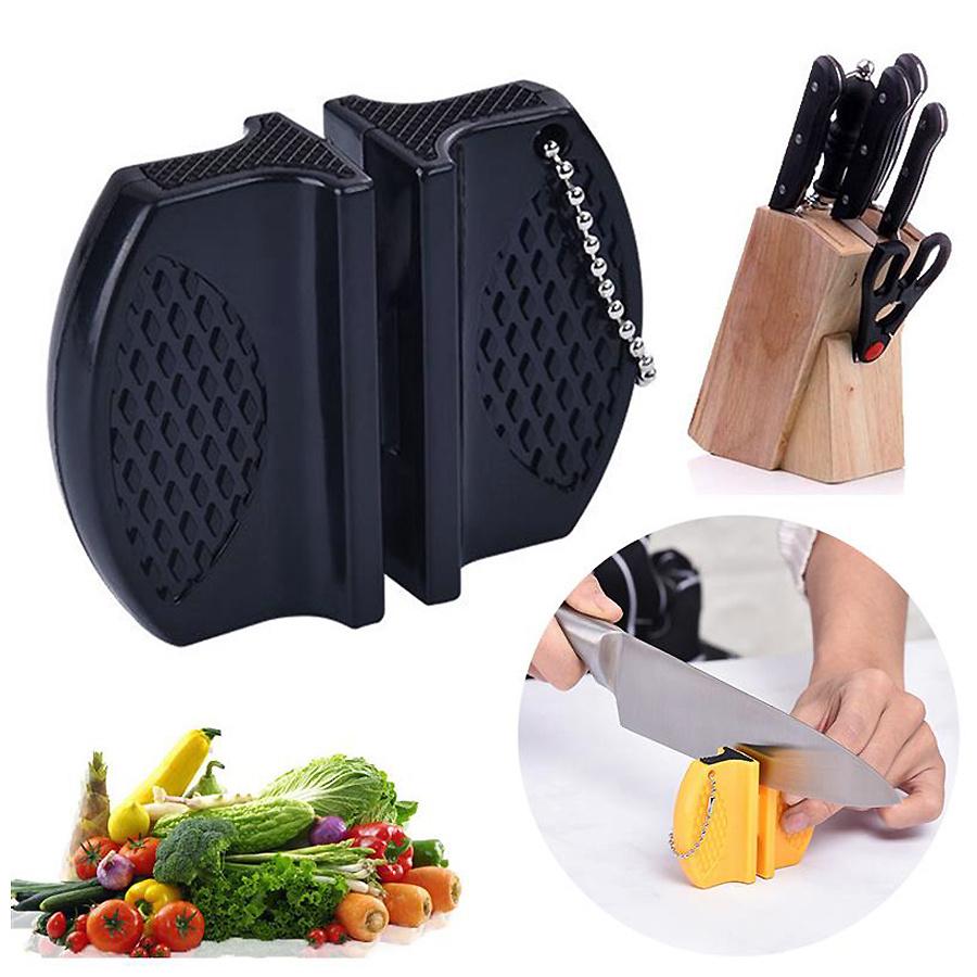 4pcs Mini Dual-sided Knife Sharpener, Portable Outdoor And Kitchen Tool For Quick Knife Sharpening
