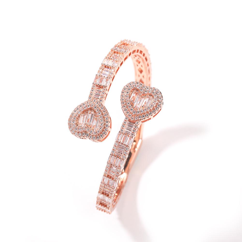 Trendy Geometric Rhinestone Heart Clasp Bracelet - Cute, Lovely, and Fashionable Bracelet Accessories