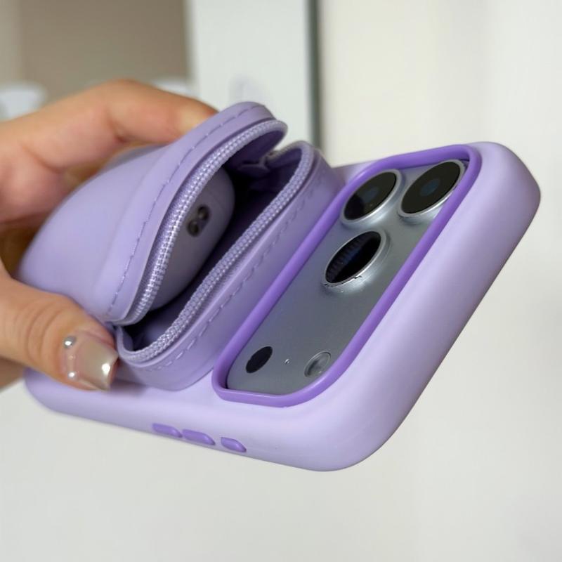 Lightweight Coin Purse Phone Holder Silicone Magnetic Wireless Charging Stand Case for Outdoor Camping Phone Support