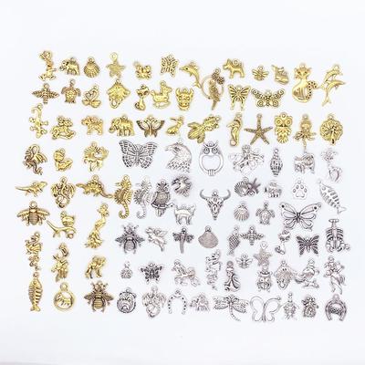 Antiker Gold- & Silber-Mischmetall-Schmuckanhänger für DIY-Halsketten & Armbänder