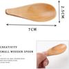 1/6 peças Cor Natural Colher Pequena de Sal Madeira Maciça Colher de Café Lavável Colher para Condimentos Bar