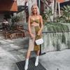 Fashion Ins Sexy Style Women's Clothing Summer New Arrival Casual Pure Color Tube-Top Waist Tight Skirt Two-piece Set