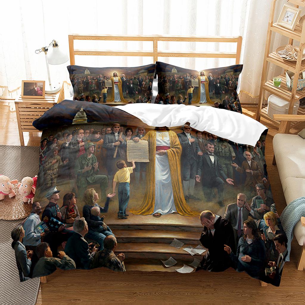 Comforter Christianity Bible Jesus Theme Religion Christian Cross Black Polyester King For Kids Adults