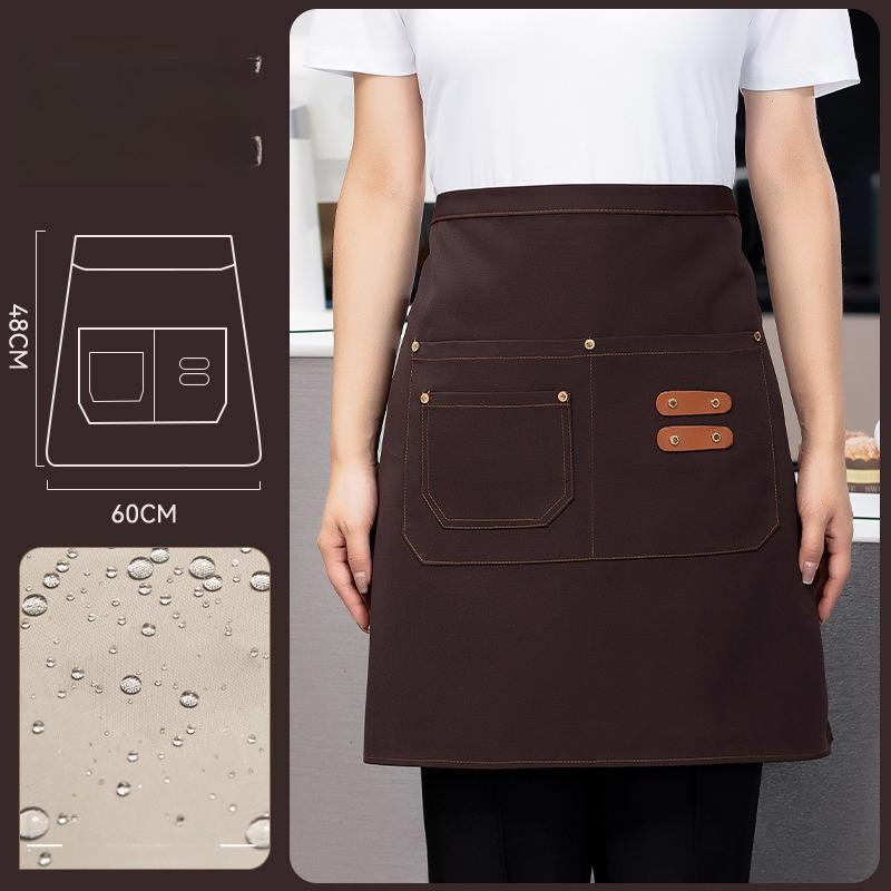 Half Length Waterproof Waist Apron Women Catering Waiter Short Work Apron Restaurant