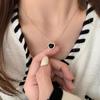 Elegant Black Heart Necklace for Women - French Retro Design Clavicle Chain