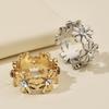 Round Metal Scarf Ring Clip for Women Flower Design Scarf Slide Buckle T-Shirt Ties Fastener for Shawls Dress Clothing Accessory