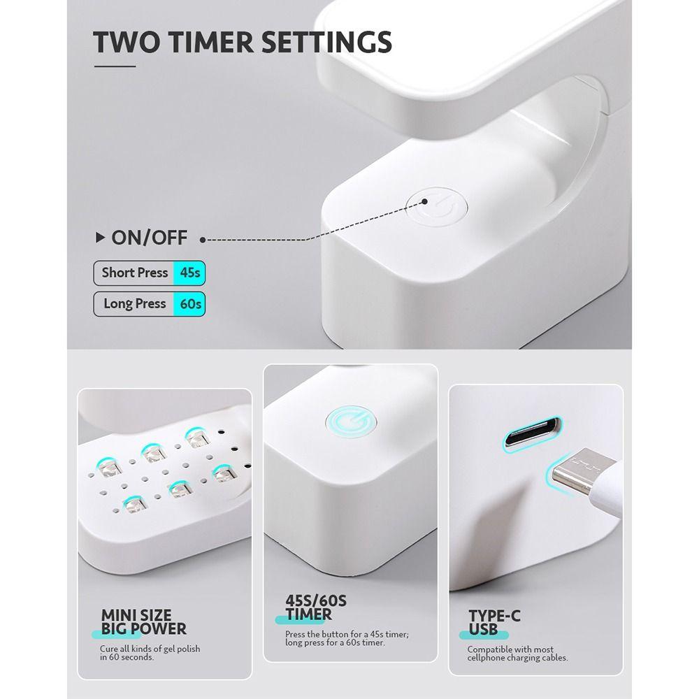 Effizientes Härten Mini UV-Licht Schnelltrocknender UV-Nageltrockner U-Form Tragbare Nagellampe Zuhause