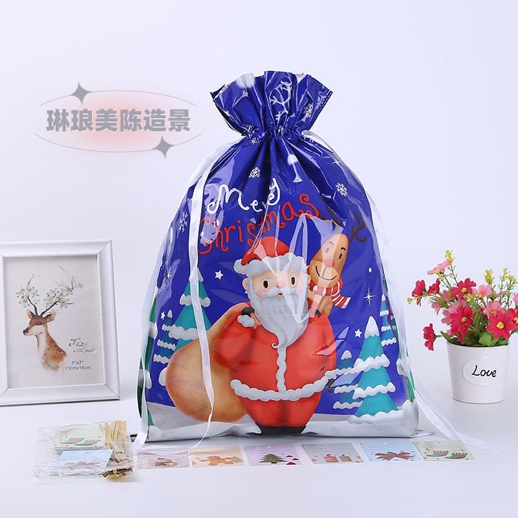 50pcs Christmas Creative Gift Bags Kindergarten Children's Drawstring Aluminum Foil Packaging Bag Gift Candy Storage Bags