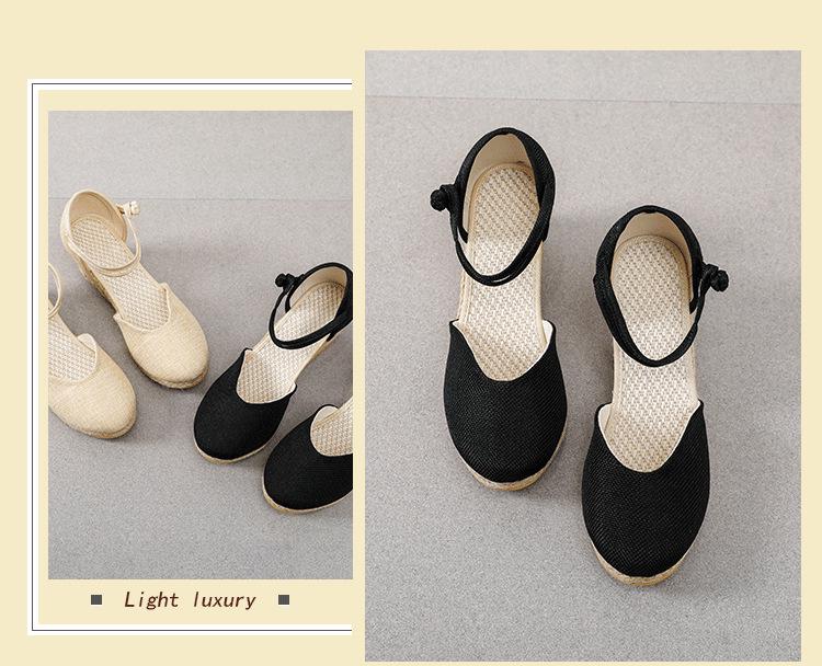 Women's Korean Style Versatile Summer Wedge Sandals: Breathable One-Strap High Heels for Fashion and Travel.