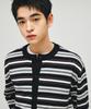 ECORR Washable Cotton Striped Crop Cardigan_Black