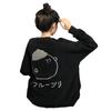 Japanese cartoon printing fleece thickened crew neck sweater jacket new loose warm in autumn and winter