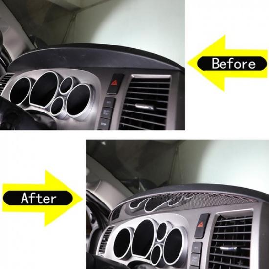 Carbon Fibre Dashboard Underside Cover Sticker For Toyo-ta Tundra 2007-2013