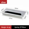 Square Bristle Wire Grommet Cover, Imitation Aluminum, ABS Plastic Cable Hole Cover for Desk & Conference Table Cable Management.