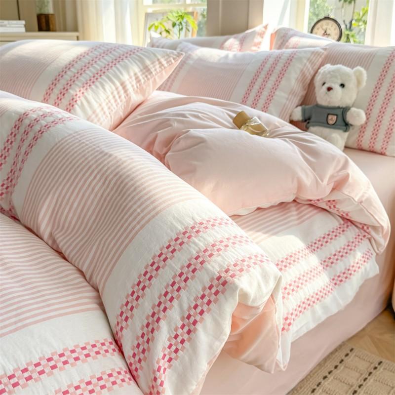 Luxury Lightweight Cotton Bedding Set Dorm Bed Sheets Pillowcases