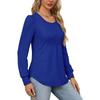 Damen Bluse mit Puffärmeln, Kordelzug, Rüschen, Rundhalsausschnitt, Langarm