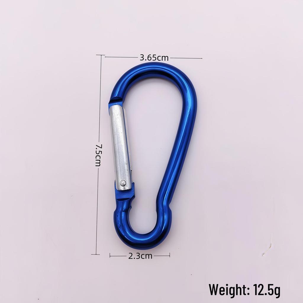 No. 8 D-Shaped Aluminum Carabiner Multi-Function Keychain Quick Release Hook