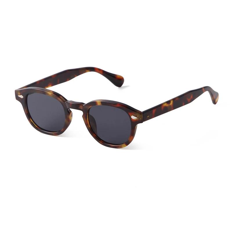 Lunettes de Soleil Rondes Bleues Transparentes Mode UV400 Rétro Rivet Écaille Carré Petit Lunettes de Soleil pour Femmes Hommes