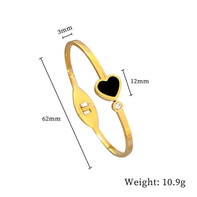 Европейский и американский браслет с персиковым сердцем, минималистичный, ретро-модный, из нержавеющей стали