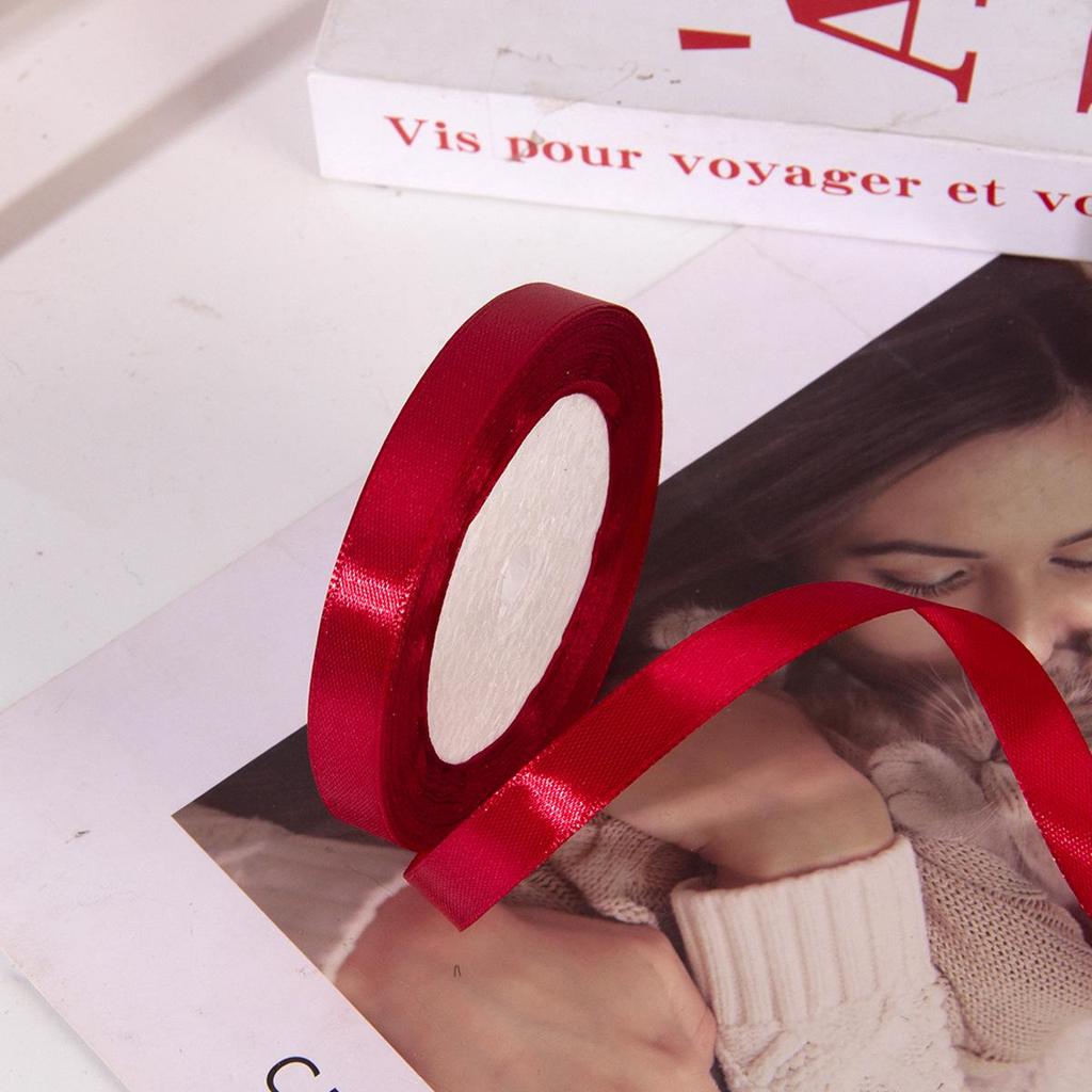 Burgundy Satin Ribbon: Chinese Red Polyester, 0.3-8cm for Festive Wedding Room Decorations