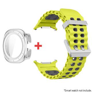Glass+Case+Band For Samsung Galaxy Watch Ultra Strap 47mm Sport silicone Bracelet for Galaxy Watch Ultra 7 47 Strap Accessories