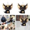 Car Decor Acrylic Flat Surface Black Dragon Pendant With Cartoon Style For Vehicle Interior Enhancement