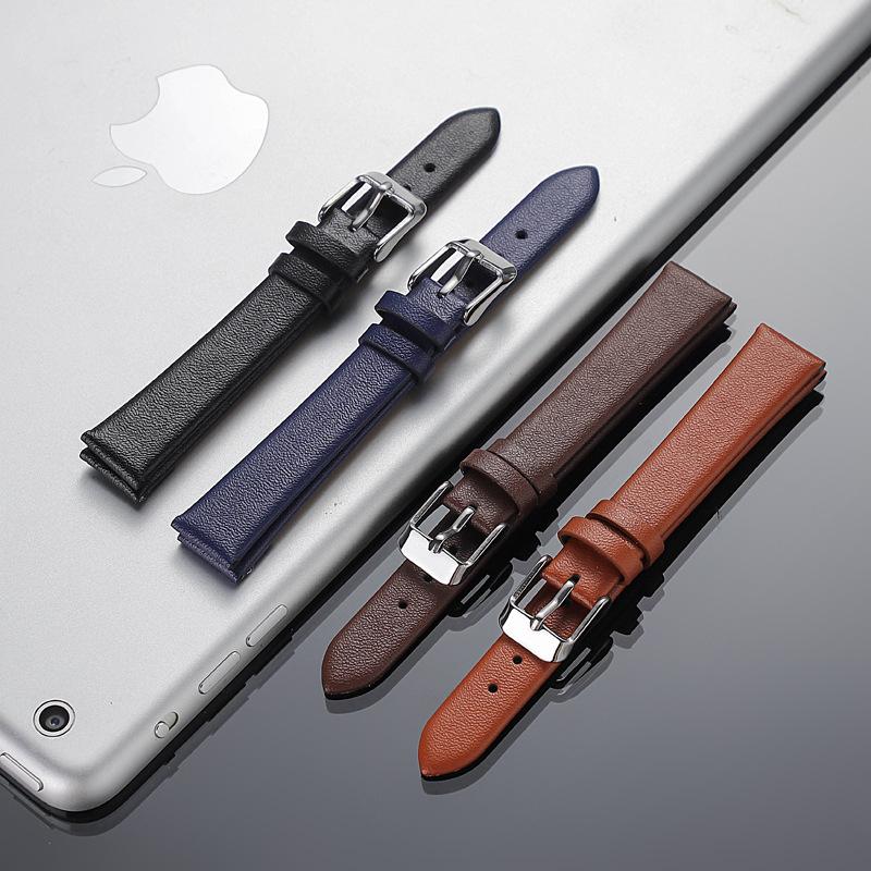 Ultra-Thin Soft Matte Unisex Cowhide Watch Strap with Medium-Luster Microfiber and Flat Grain