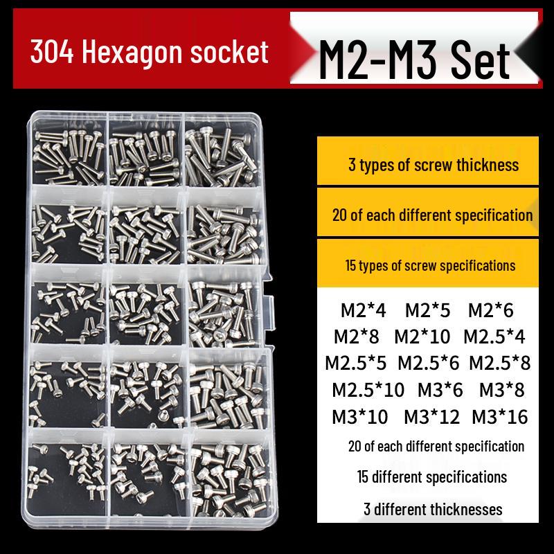 304 Stainless Steel Hex Socket Head Cap Screws, M2-M10, Extended Length